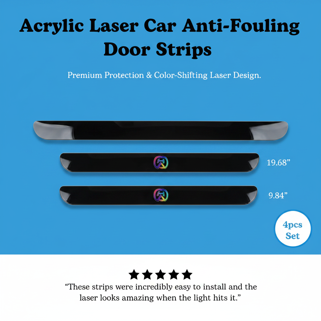 Acrylic Laser Car Anti-Fouling Door Sill Strips🎉4pcs🎉