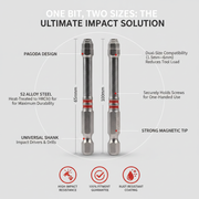 All-in-One Pagoda Hex Screwdriver Bit Set (6PCS) - Universal Magnetic Impact Bits