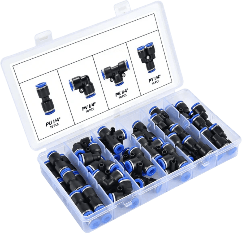 1/4" Pneumatic Push-to -Connect Fittings Kit
