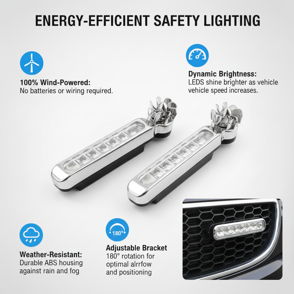 2 PCS Wind-Powered LED Car Lights